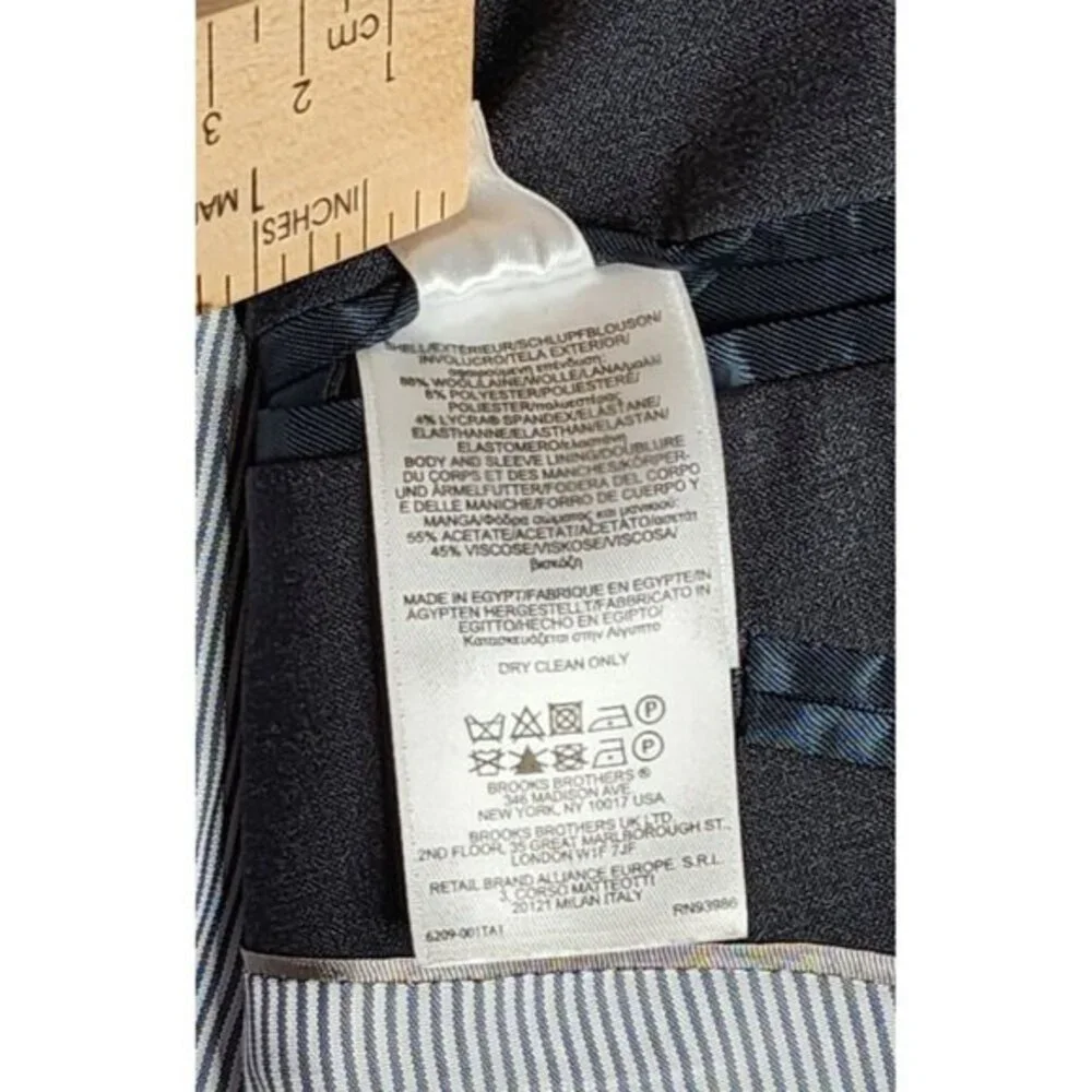 346 Brooks Brothers Wool Blend Suit size 41R Dark‎ Grey